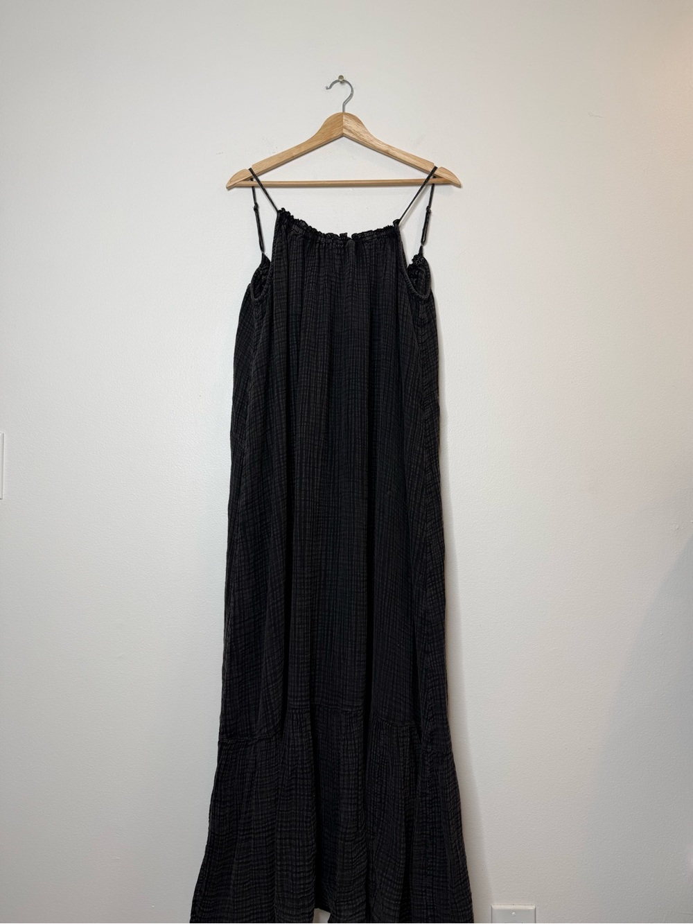 Anthropologie Malika Gauze Maxi Dress in washed black size small open back - Picture 7 of 15